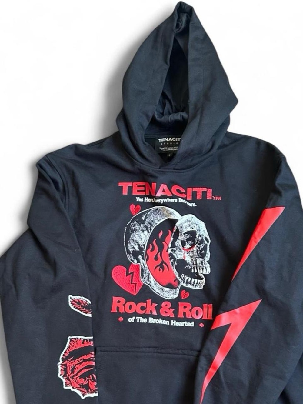 Rock & Roll Black Hoodie Sweatshirt